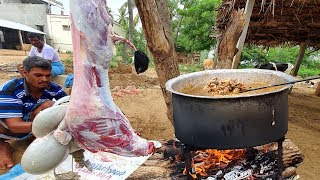 Cooking 20KG FULL GOAT CURRY  Village Style Mutton Kulambu  Cooking Village Food [upl. by Cavan]