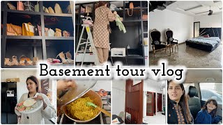 Basement tour vlog  walking closet cleaning  home tour of Natasha waqas [upl. by Gora]