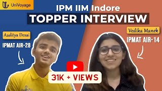 IPMAT Indore Topper Interview  Vedika Manek [upl. by Robena]