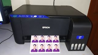 Passport size photo print in epson L3151 [upl. by Ennairak]