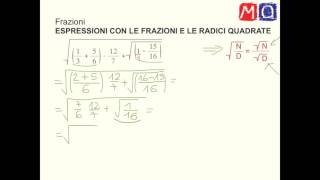 Espressioni con le frazioni e le radici quadrate [upl. by Adnahsed]