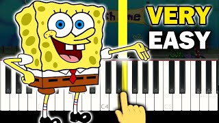 SPONGEBOB  Closing Theme  VERY EASY Piano tutorial [upl. by Ongineb118]