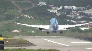 Crazy Steep St Maarten SXM 787 Dreamliner Takeoff [upl. by Aissak]