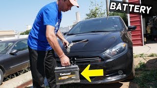 DODGE DART BATTERY REPLACEMENT REMOVAL 2013 2014 2015 2016 [upl. by Eirotal]