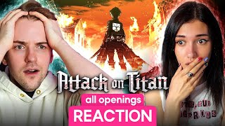 Attack on Titan  All Openings REACTION [upl. by Eillat]