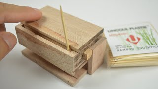 HOW TO MAKE TOOTHPICK DISPENSER BOX [upl. by Crosley417]