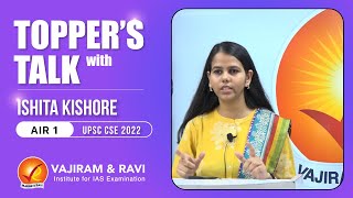 Topper’s Talk with Ishita Kishore AIR1  Vajiram amp Ravi [upl. by Senhauser516]