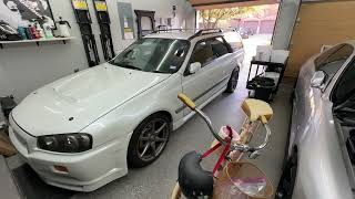 Nissan Stagea 25T RSFour with R34 GTR face  Walk Around [upl. by Kcirded]