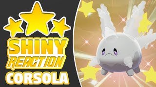 SHINY GALARIAN CORSOLACURSOLA REACTION Pokemon Sword and Shield Shiny Reaction [upl. by Ezalb]