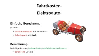 Fahrtkosten vom Elektroauto  Kosten elektrischer Energie statt Benzin  Elektromobilität [upl. by Arytas223]