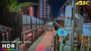 Tokyo Kotoku Night Walk Japan • 4K HDR [upl. by Loise]