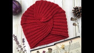 Haz un Gorro Turbante fácil  a dos Agujas PASO A PASO [upl. by Madelle479]