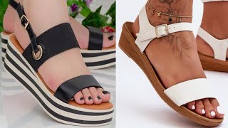 2024 LATEST GENUINE LEATHER COMFY SANDALS DESIGNS FOR WOMEN LATEST CASUAL WEAR SANDALS COLLECTION [upl. by Hsetim]