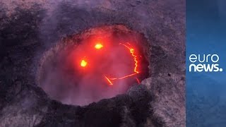 Kilauea volcano on Hawaiis Big Island smiles as it erupts [upl. by Etteb]