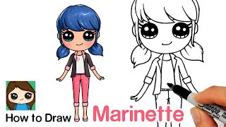 How to Draw Miraculous LadyBug Marinette DupainCheng [upl. by Aniral]