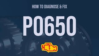 How to Diagnose and Fix P0650 Engine Code  OBD II Trouble Code Explain [upl. by Erminia850]