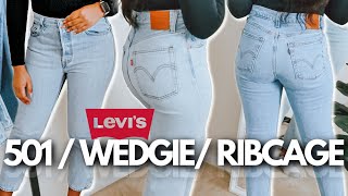 LEVIS JEANS REVIEW amp TRY ON  501 Ribcage amp Wedgie [upl. by Rombert]