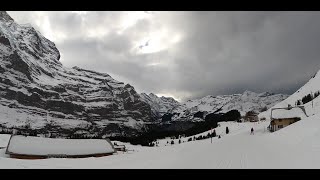 Jungfrau Kleine Scheidegg Ski Blue 36 to Wengenalp Chillhop 4K [upl. by Netsrijk]