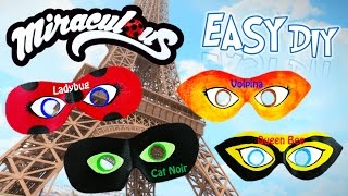 DIY Miraculous Ladybug Dressup Masks Season 2 Rena Rouge Volpina Queen Bee Cat Noir Tutorial [upl. by Fabrienne]