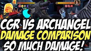 Cosmic Ghost Rider Vs Archangel Damage Comparison  DPS Kings  Marvel Contest Of Champions [upl. by Karub197]