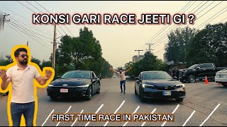 New Elantra 2024 vs Honda Civic Rs  First time race in Pakistan  Goga Car Classic [upl. by Anaillil809]