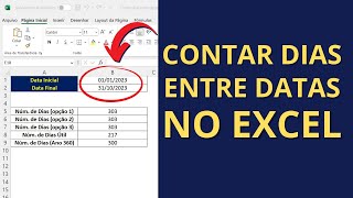 Como Contar Dias Entre Datas no Excel 5 Opções Diferentes [upl. by Corbet]