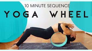 10 Minute Yoga Wheel Flow For Beginners  Bringmeyoga [upl. by Doxia]