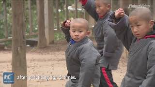 5yearold Kung Fu boy learns martial arts at Chinas Shaolin Temple [upl. by Pimbley134]