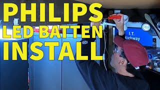 LED Batten Install  Workbench Lighting Improvement Philips T5 LED BN058C [upl. by Foulk]