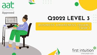 AAT Q2022 Level 3 Business Awareness BUAW Revision  Task 1 Continued  First Intuition [upl. by Ceporah991]