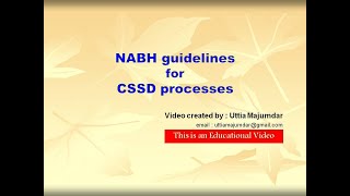 NABH guidelines for CSSD processes  Central Sterile Supply Department [upl. by Skolnik]