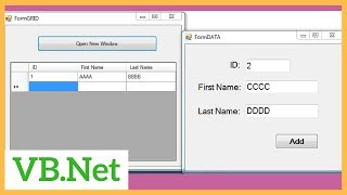 VBNET  How To Add a Row To Datagridview From Another Form In VBNet  With Source Code [upl. by Abeu]