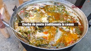 Ciorba de peste traditionala la ceaun [upl. by Ozkum]