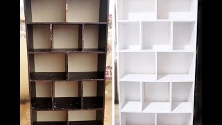 How To Bookshelf Makeover  kari dasty boya krdn  DIY [upl. by Kreegar643]