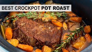 SLOW COOKER POT ROAST  super tender crock pot roast for a healthy dinner idea [upl. by Nonregla]