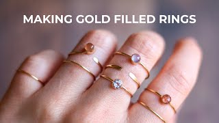 How to make GOLD FILLED JEWELRY  stacking rings tutorial  Gold Fill [upl. by Nautna67]