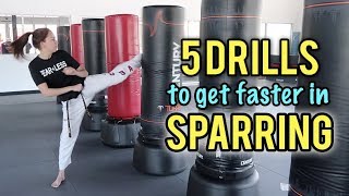 5 Sparring Drills to Help You Kick Faster Taekwondo Speed amp Agility [upl. by Hardan598]