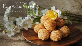 NO MUSIC Langka Buchi  Filipino Fried Sesame Balls with Sweetened Jackfruit  Cooking Sounds [upl. by Giaimo413]