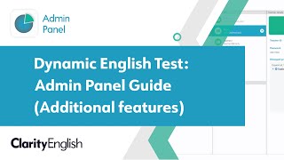 Dynamic English Test Admin Panel Guide Additional features [upl. by Renado]