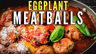 How To Make EASY EGGPLANT MEATBALLS In Garlic Marinara [upl. by Gershom]