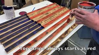 HOW TO BUILD A WOOD RUSTIC AMERICAN FLAG  DIY [upl. by Dnomayd]