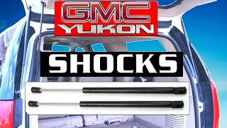 GMC YUKON HOW TO REPLACE REAR DOOR LIFTGATE SHOCKS REAR DOOR PROBLEM OPENING [upl. by Esialb]