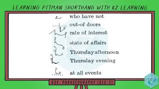 All Advance Phraseography Dictation  Pitman Shorthand  KZ Learning [upl. by Isied]