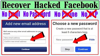 How to Recover Hacked Facebook Account on PC 2022 Without Email and Password Phone number OTP [upl. by Tound]