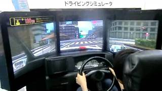 科学技術館で自動車運転シュミレータ [upl. by Gretna]