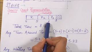 First Come First Serve FCFS SCHEDULING ALGORITHM Example Gantt Chart and Metrics Computation [upl. by Dnomasor350]