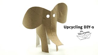 Elefant aus Klopapierrollen basteln  Upcycling DIYs [upl. by Faun865]