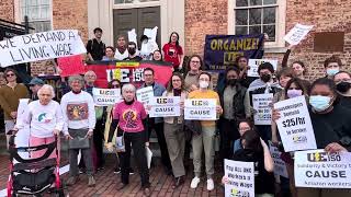 Solidarity with CAUSE Amazon workers at UE150 rally at UNC Chapel Hill [upl. by Nedloh]