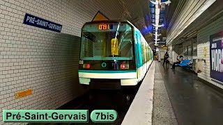 PréSaintGervais  Line 7 bis  Paris métro  RATP MF88 [upl. by Llohcin]