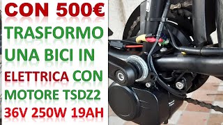 Come trasformare una bici in elettrica con motore 250W Batteria 36v 19Ah da zero col Kit ebike TSDZ2 [upl. by Otnicaj274]